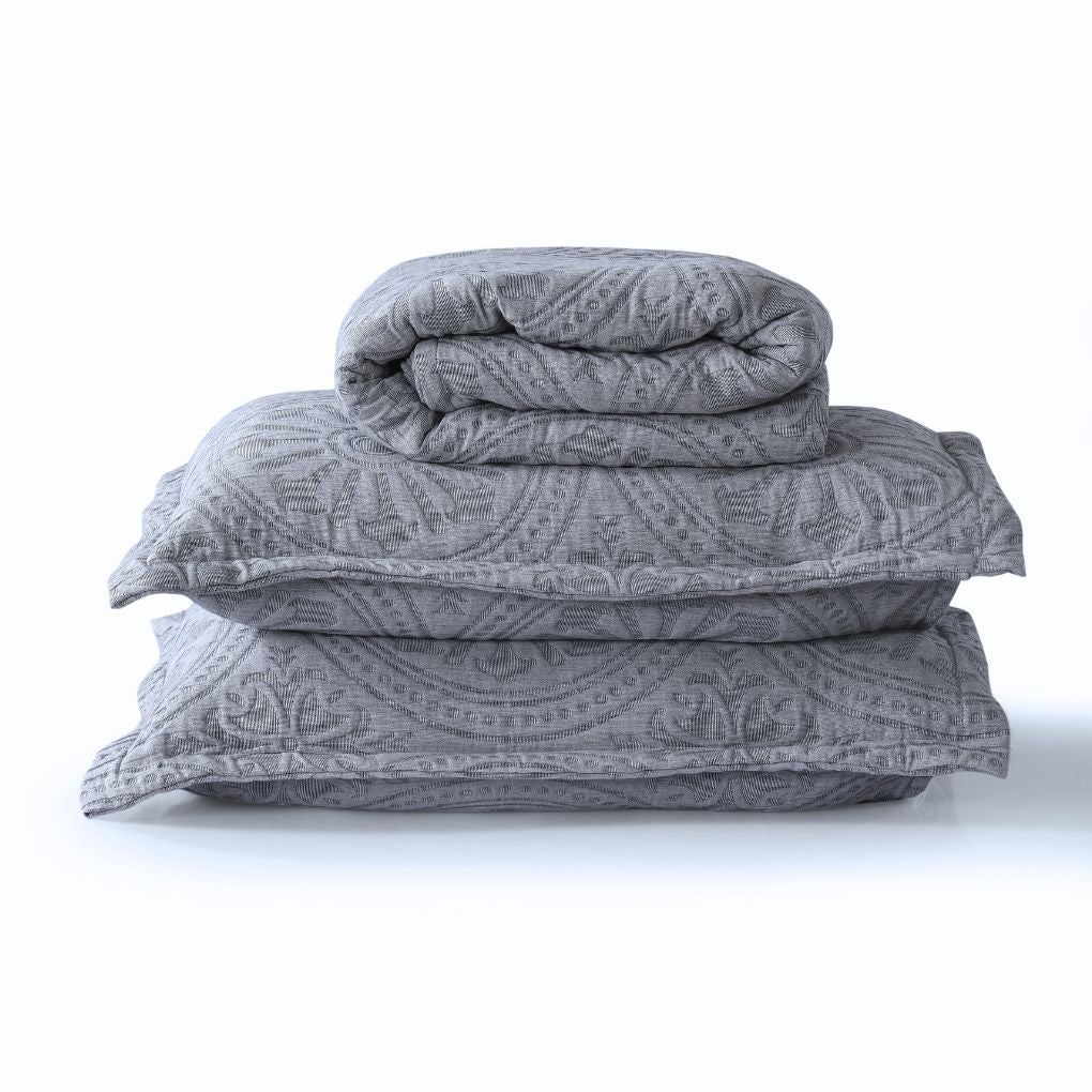 Heritage Luxury Cotton Bedding Set - Slate Grey (King/Queen)