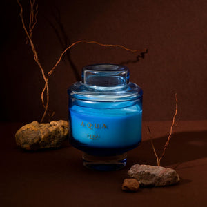 The Manhattan Aqua Scented Glass Candle | Neroli, Peppermint, Cedar wood
