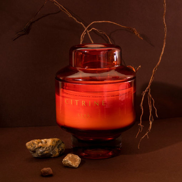Citrine Scented Glass Candle | Sizes Available