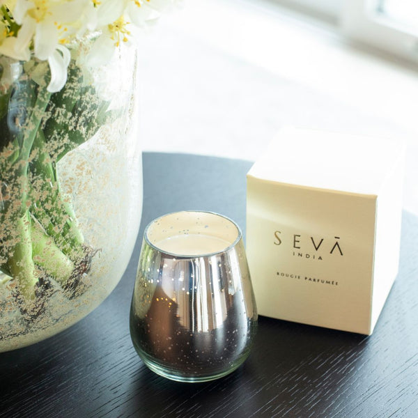 Royal Candle - Blanc (Silver) Scented Candle | Vanilla, Coconut, Peach