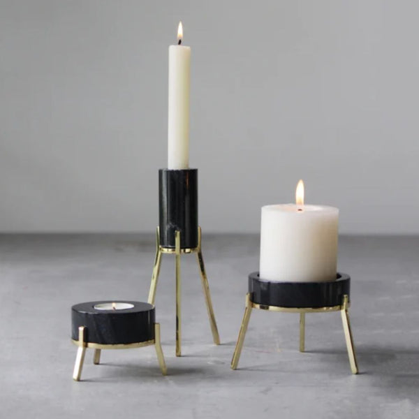 Fyre Large Candle Holder - Black