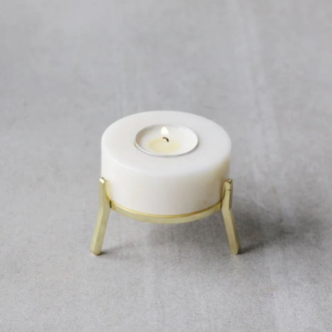 Fyre Small Candle Holder - White