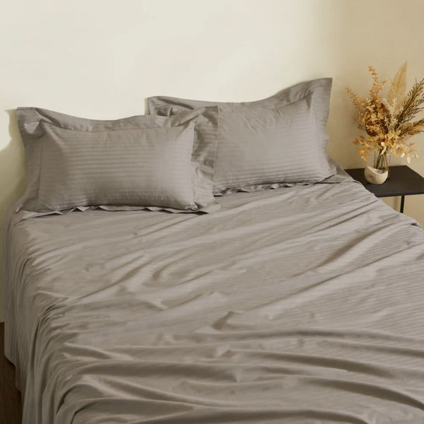 Stripe 300 TC Cotton Bedsheet | Colours Available