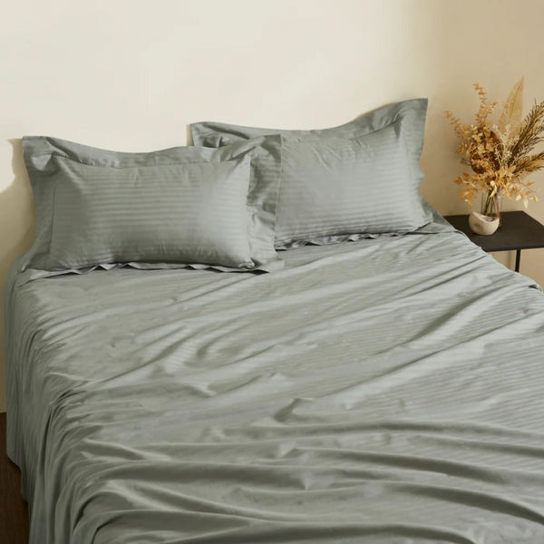 Stripe 300 TC Cotton Bedsheet | Colours Available