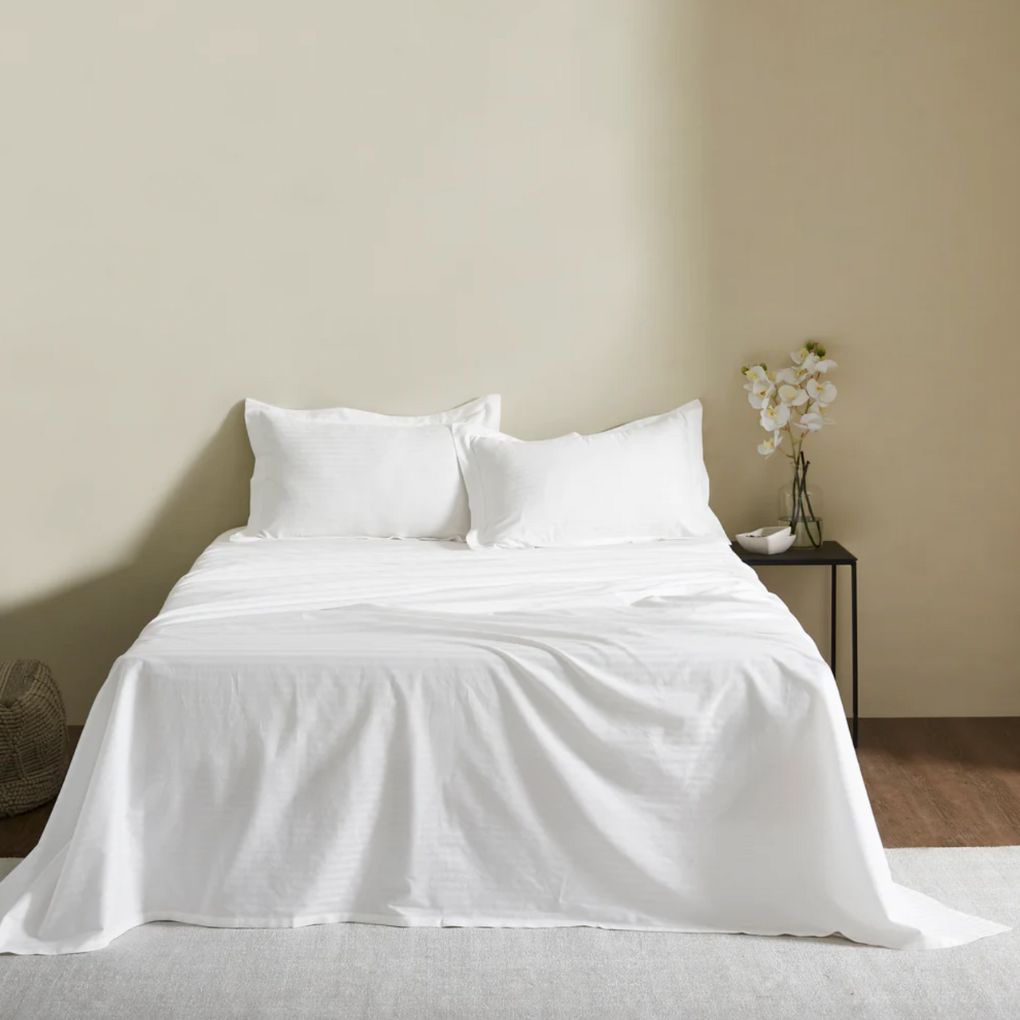 Stripe 300 TC Cotton Bedsheet | Colours Available