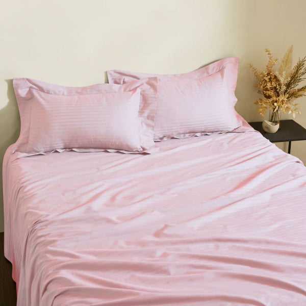 Stripe 300 TC Cotton Bedsheet | Colours Available