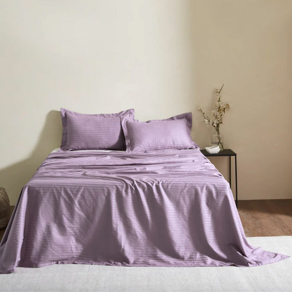 Stripe 300 TC Cotton Bedsheet | Colours Available