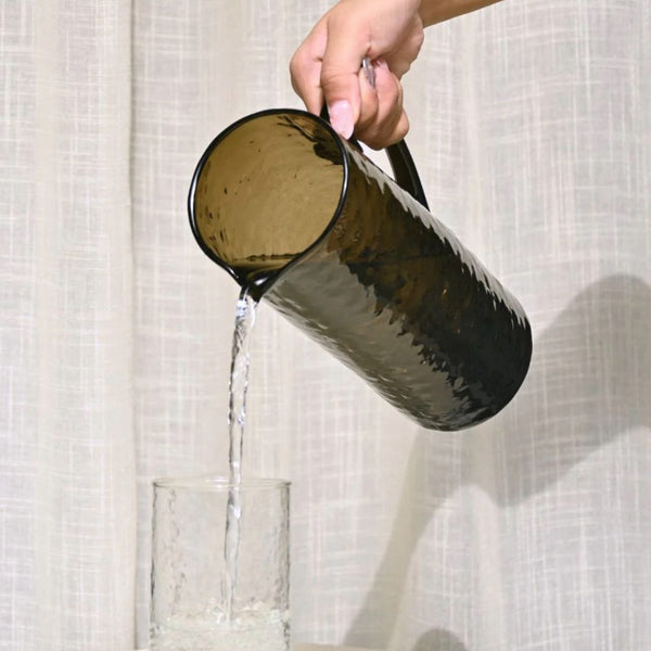 Earthy glass jug for hot and cold beverages – Popyuli collection