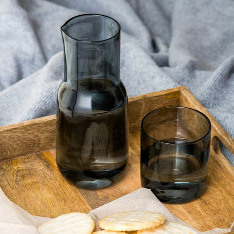 Eva Carafe – Smoky Glass Water Set (Carafe + Glass)