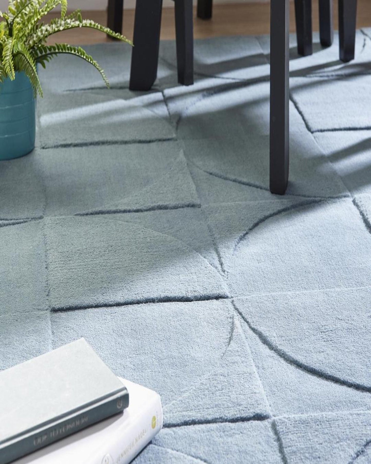 Round Square Rug / Steel Blue | Popyuli