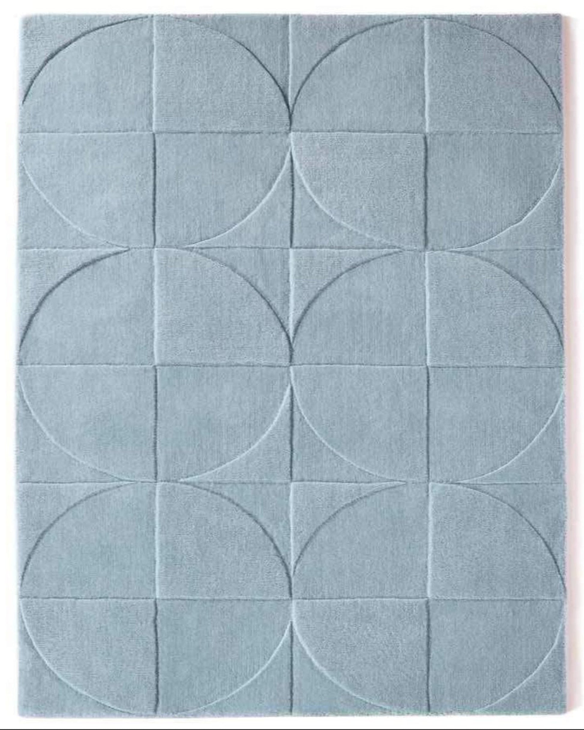 Round Square Rug / Steel Blue | Popyuli