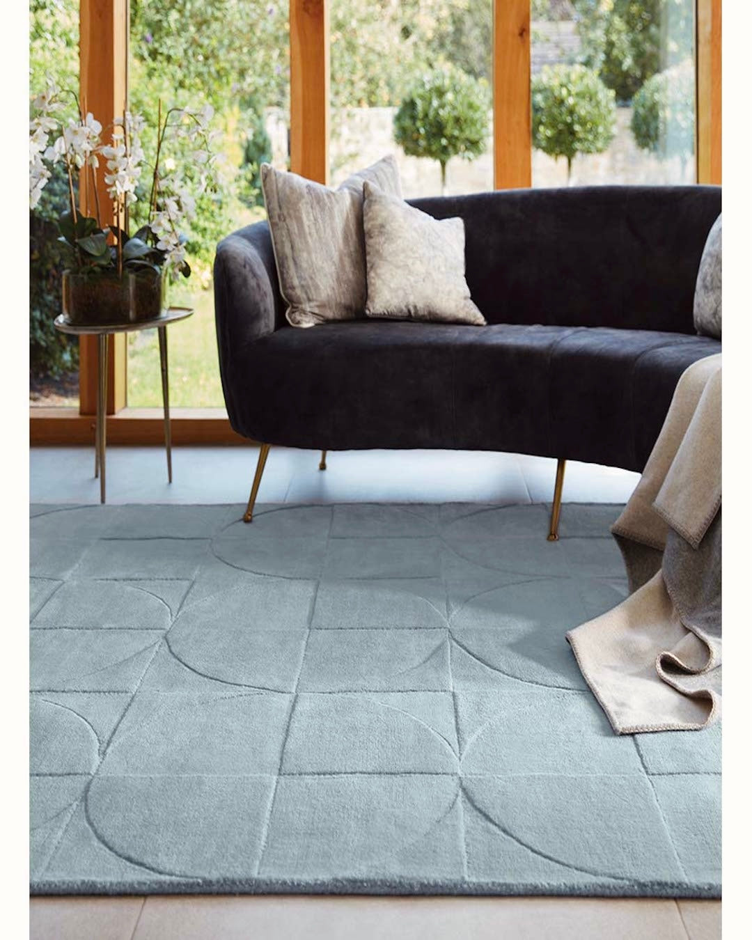 Round Square Rug / Steel Blue | Popyuli