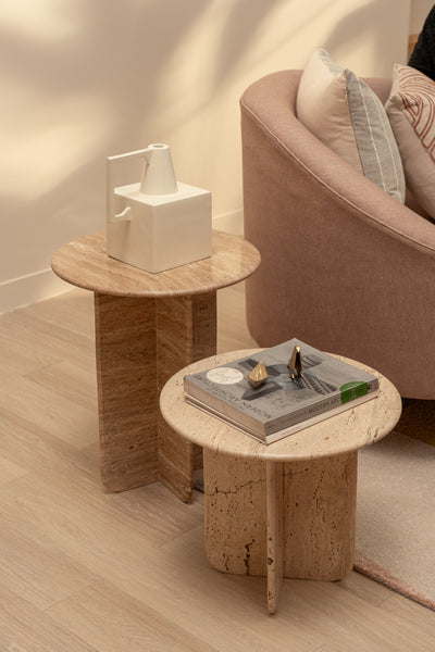 Norge Marble Table - Travertine
