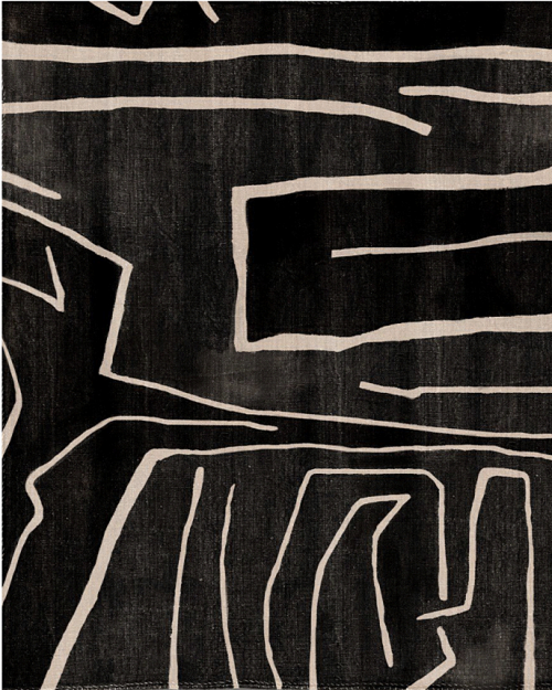 Minimal Art Reversible Rug - Black