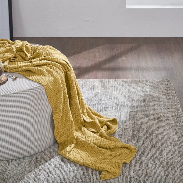 Cosy Popcorn Knitted Throw Blanket