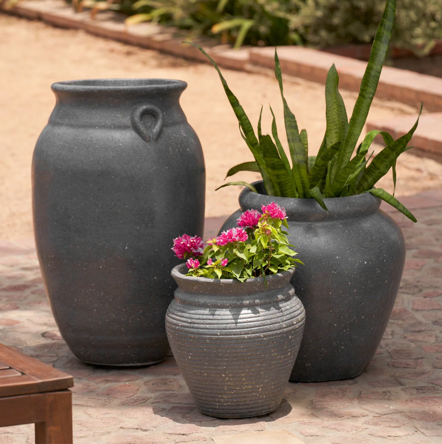 Rustic Tuscan Planter | Dark Grey