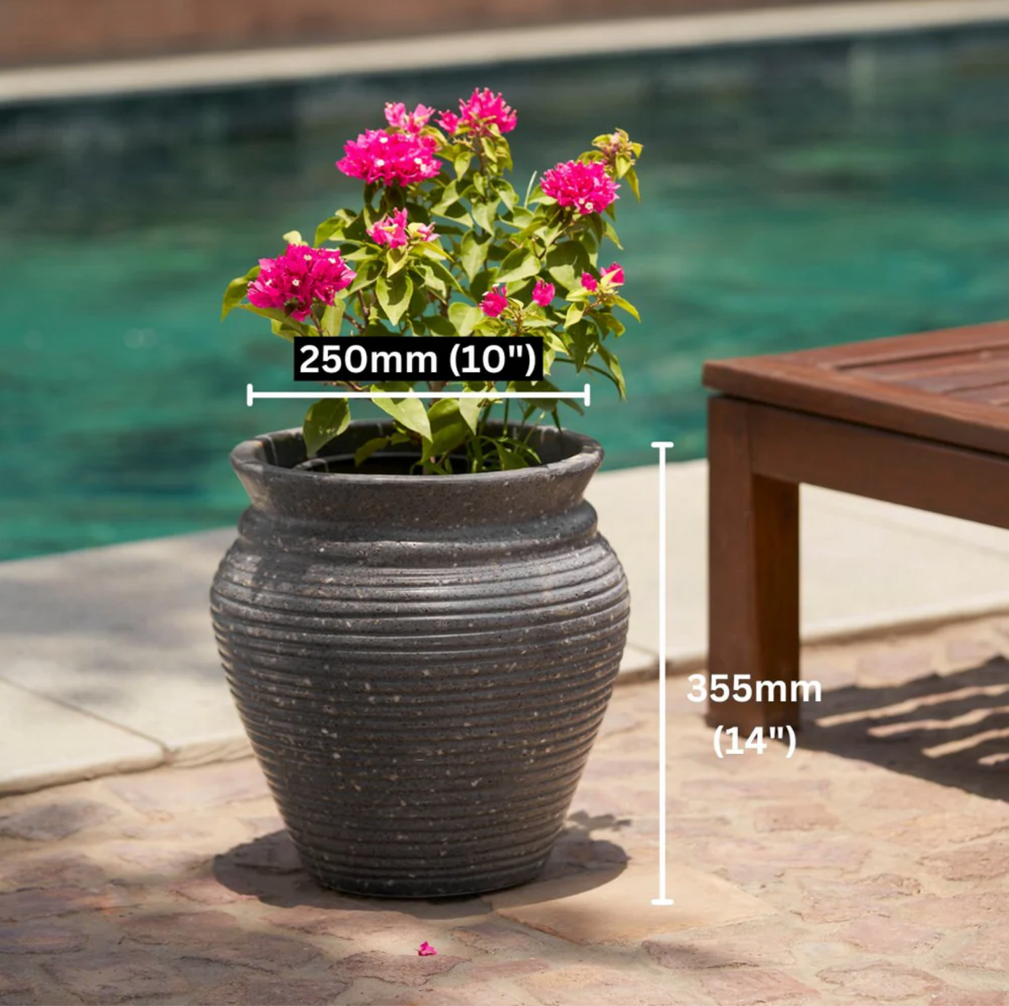 Rustic Capri Planter | Dark Grey