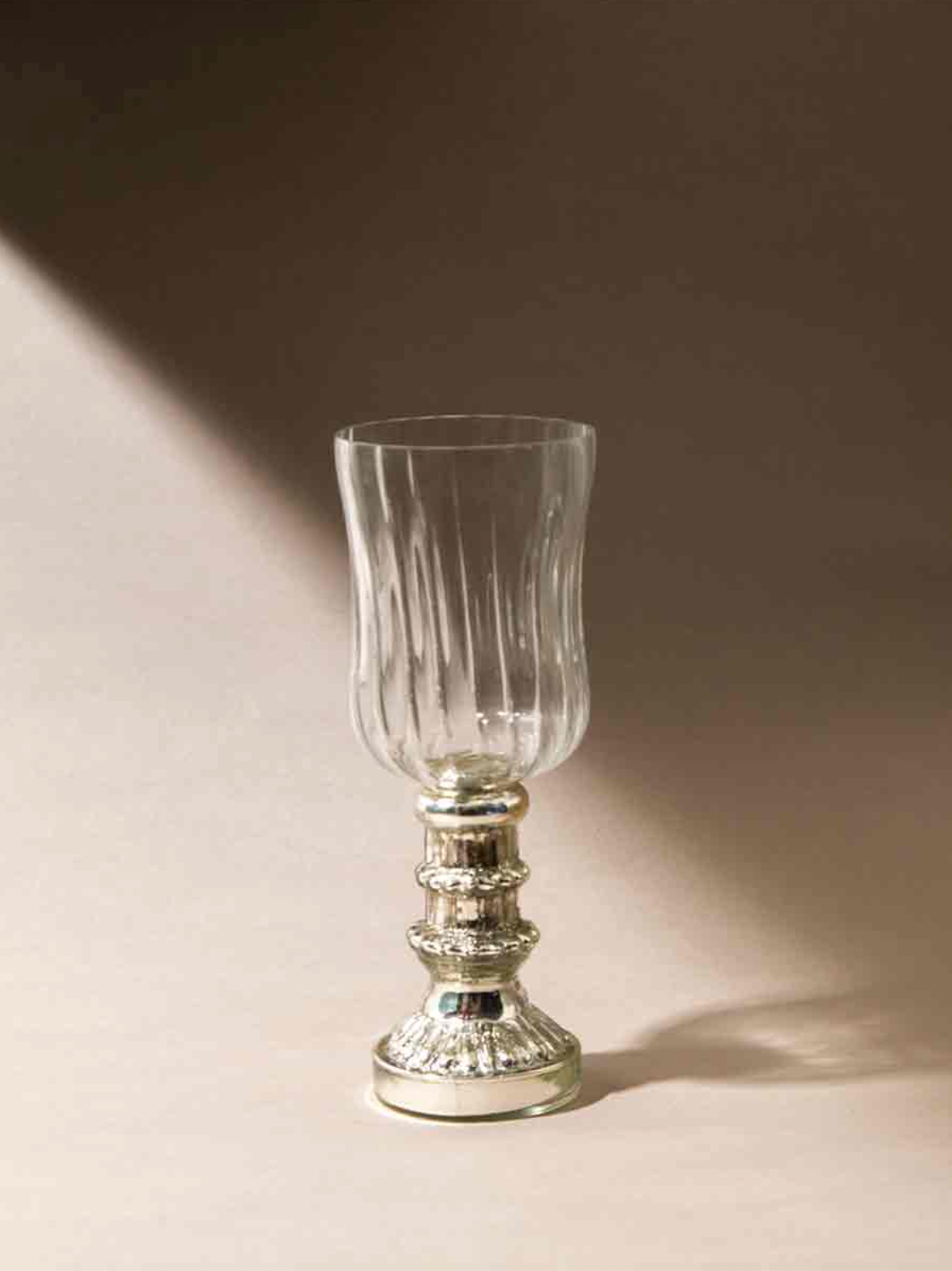 Noor Shamdan Set – Glass Candle Holders with Metallic Base