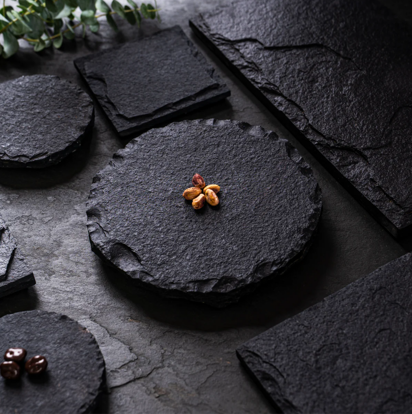 Noir Round Slate Platter