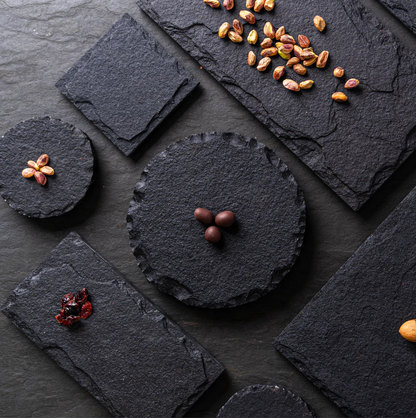 Noir Round Slate Platter