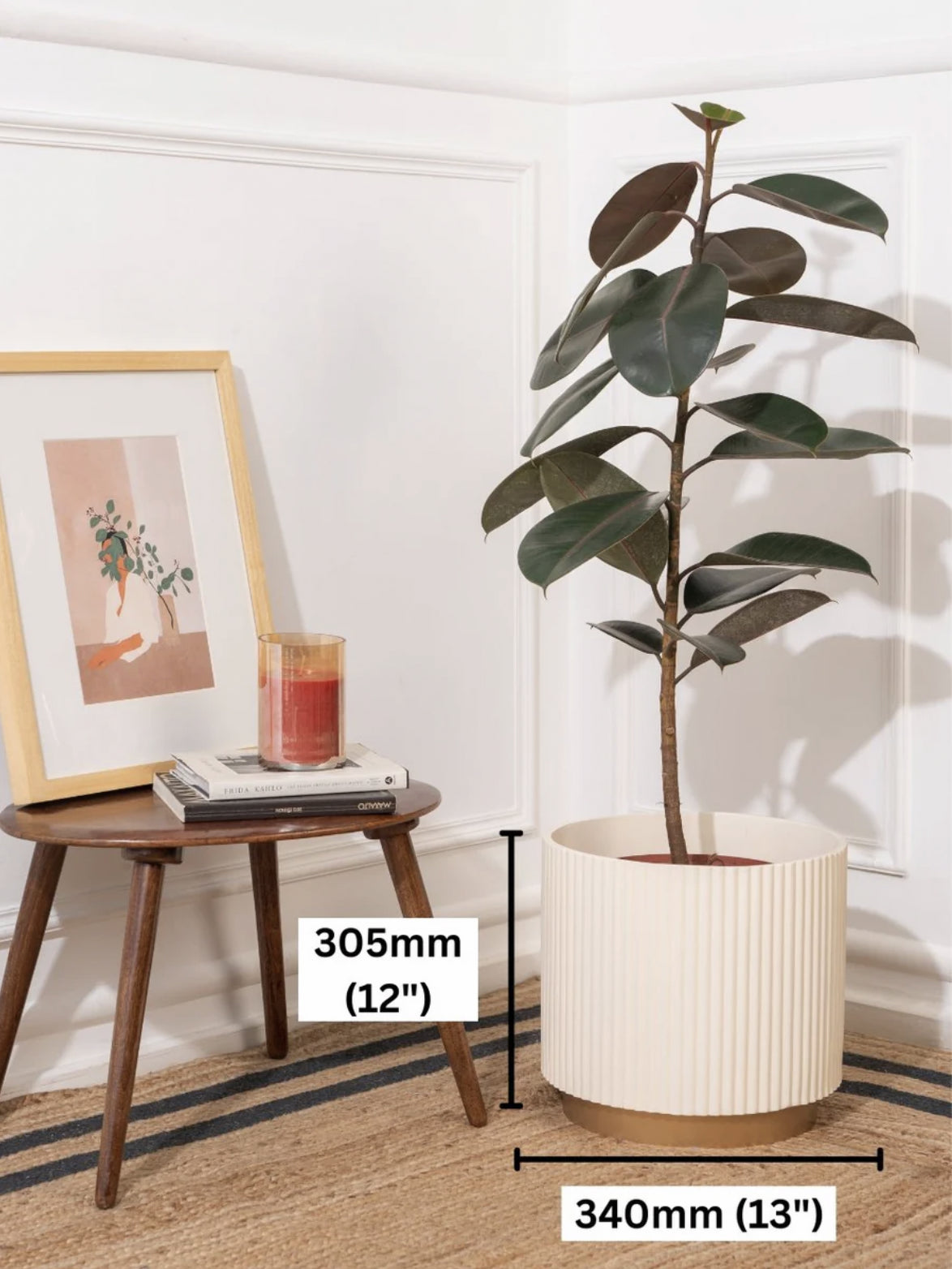 Large Fluted Planter With Base