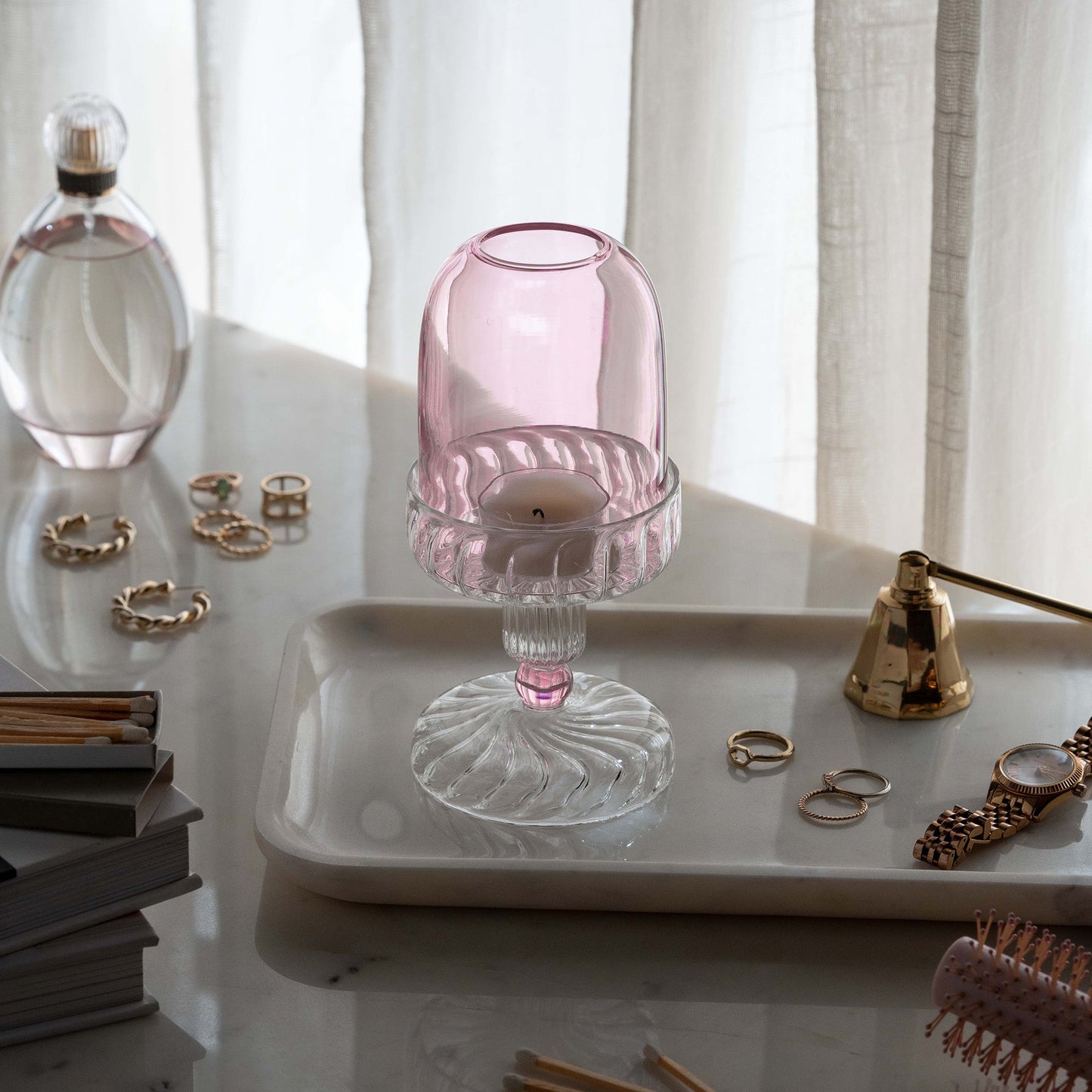 Fairly Lamp Candle Holder | Delicate Pink