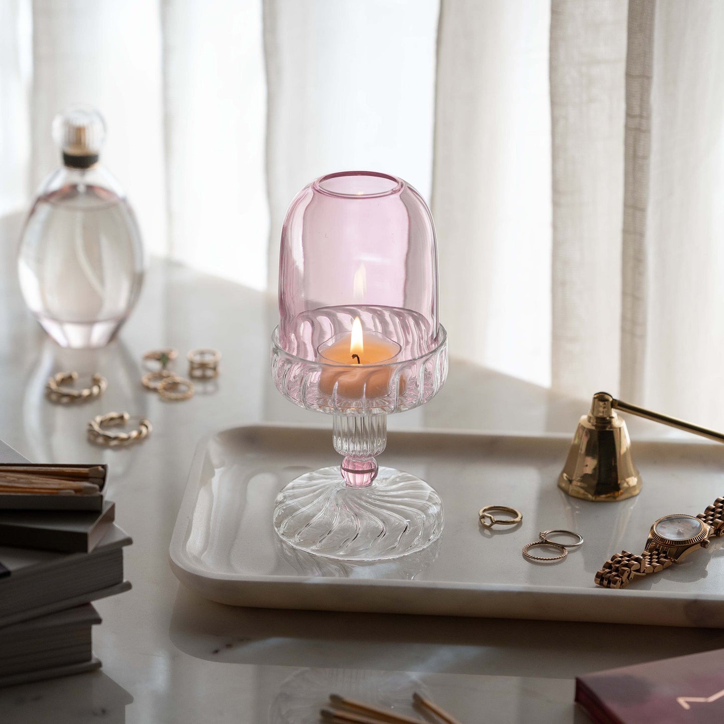 Fairly Lamp Candle Holder | Delicate Pink