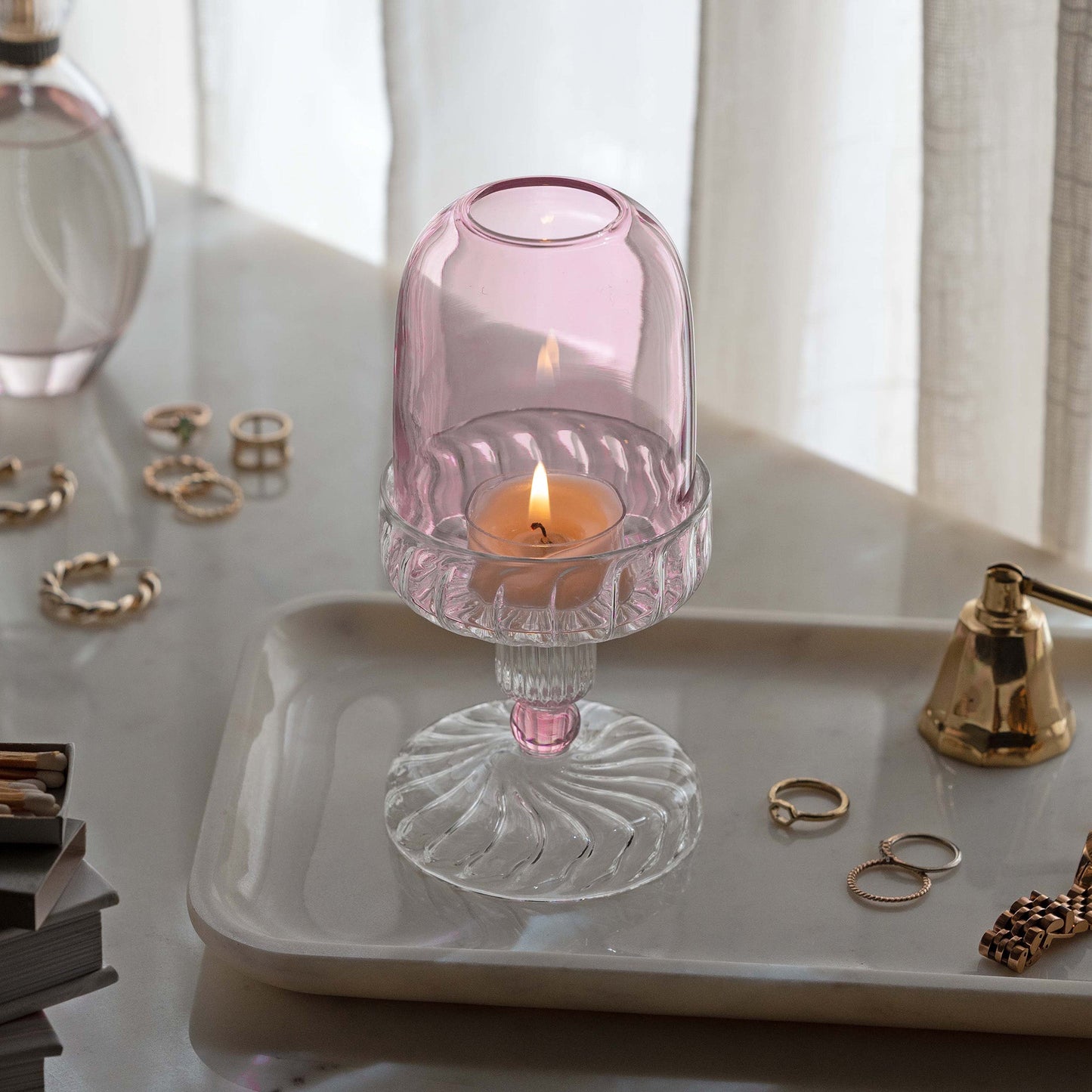 Fairly Lamp Candle Holder | Delicate Pink