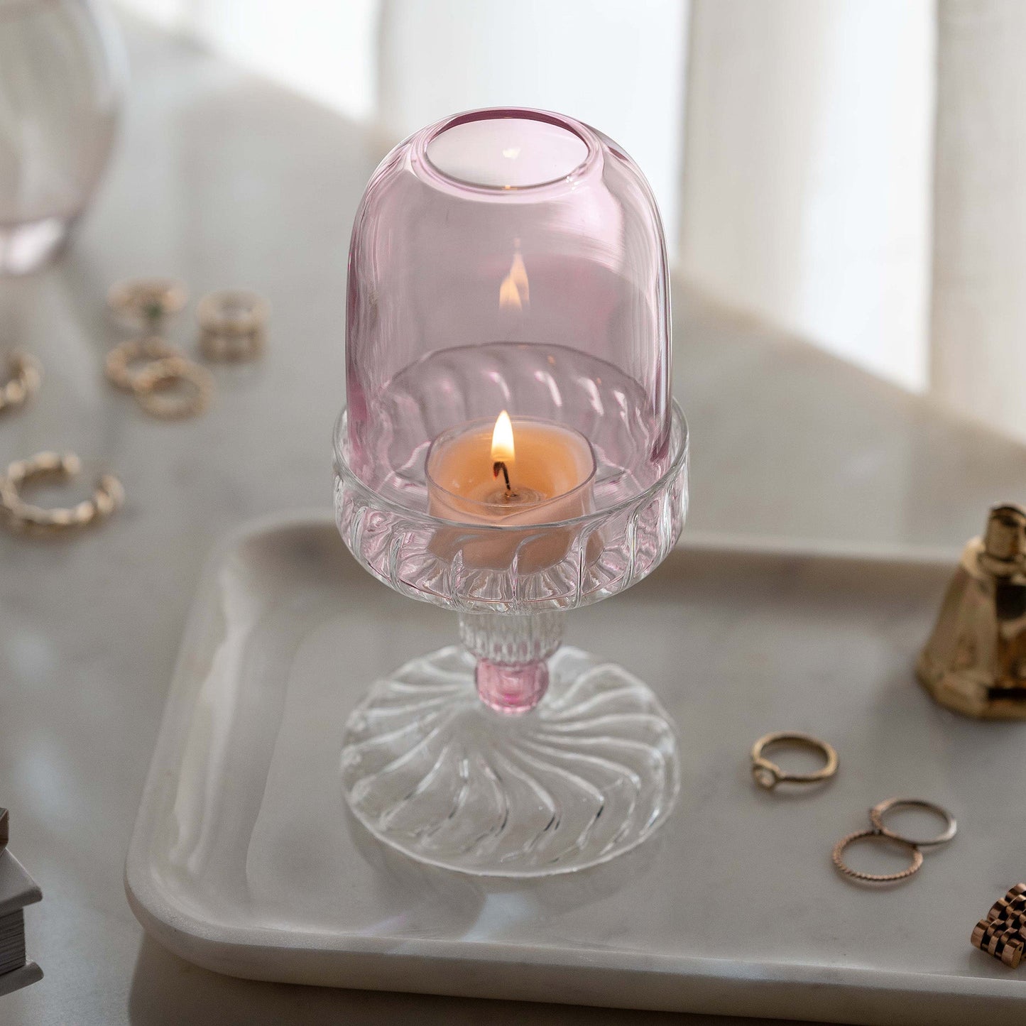Fairly Lamp Candle Holder | Delicate Pink