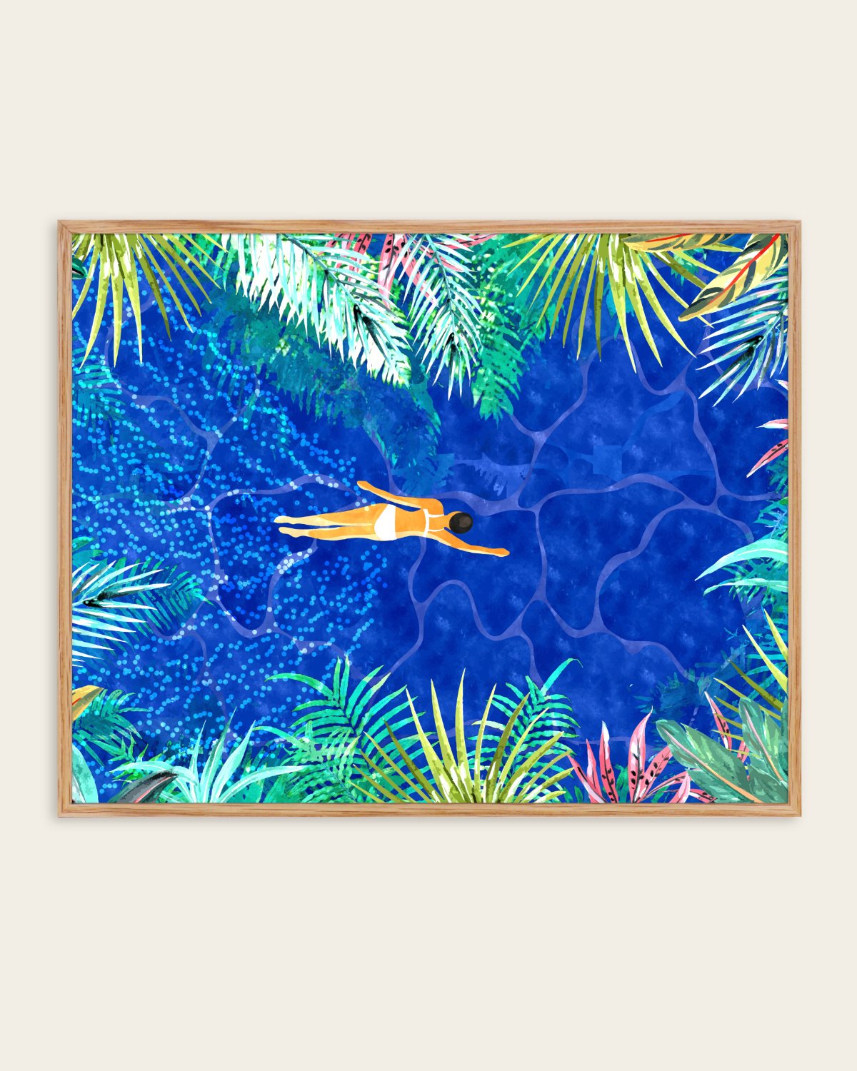 Tropical Jungle Pool — Maximalism — Figurative wall art print