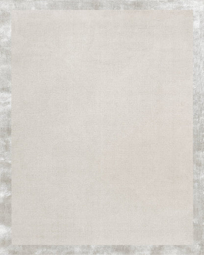 Fragment Wool & Silk Rug / White smoke | Popyuli