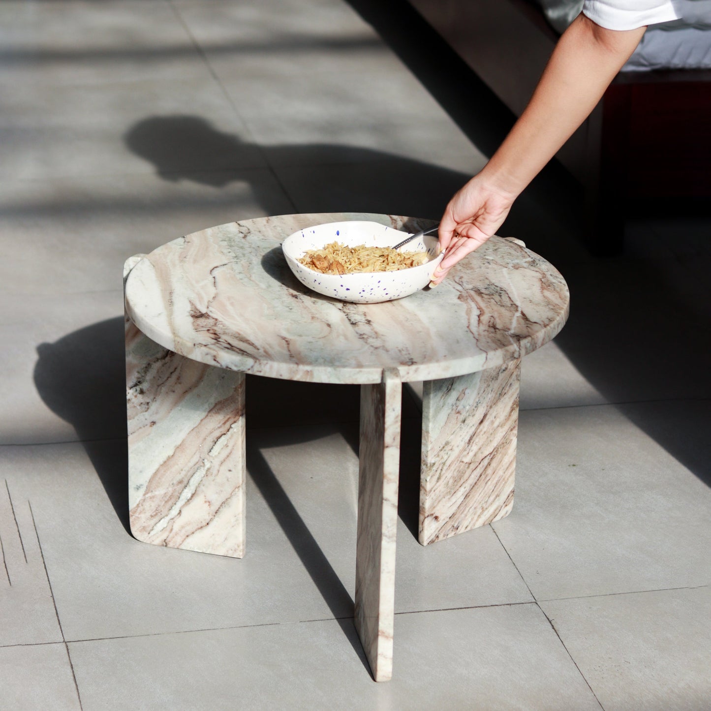 Helios Marble Coffee Table | White Marble