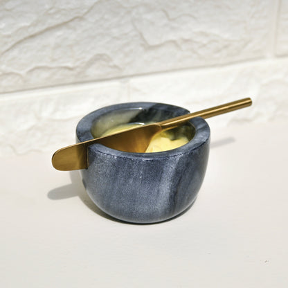 Marble Butter Dish With Gold Knife