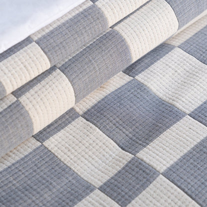 Chequer – Dusty Blue Bedspread Set