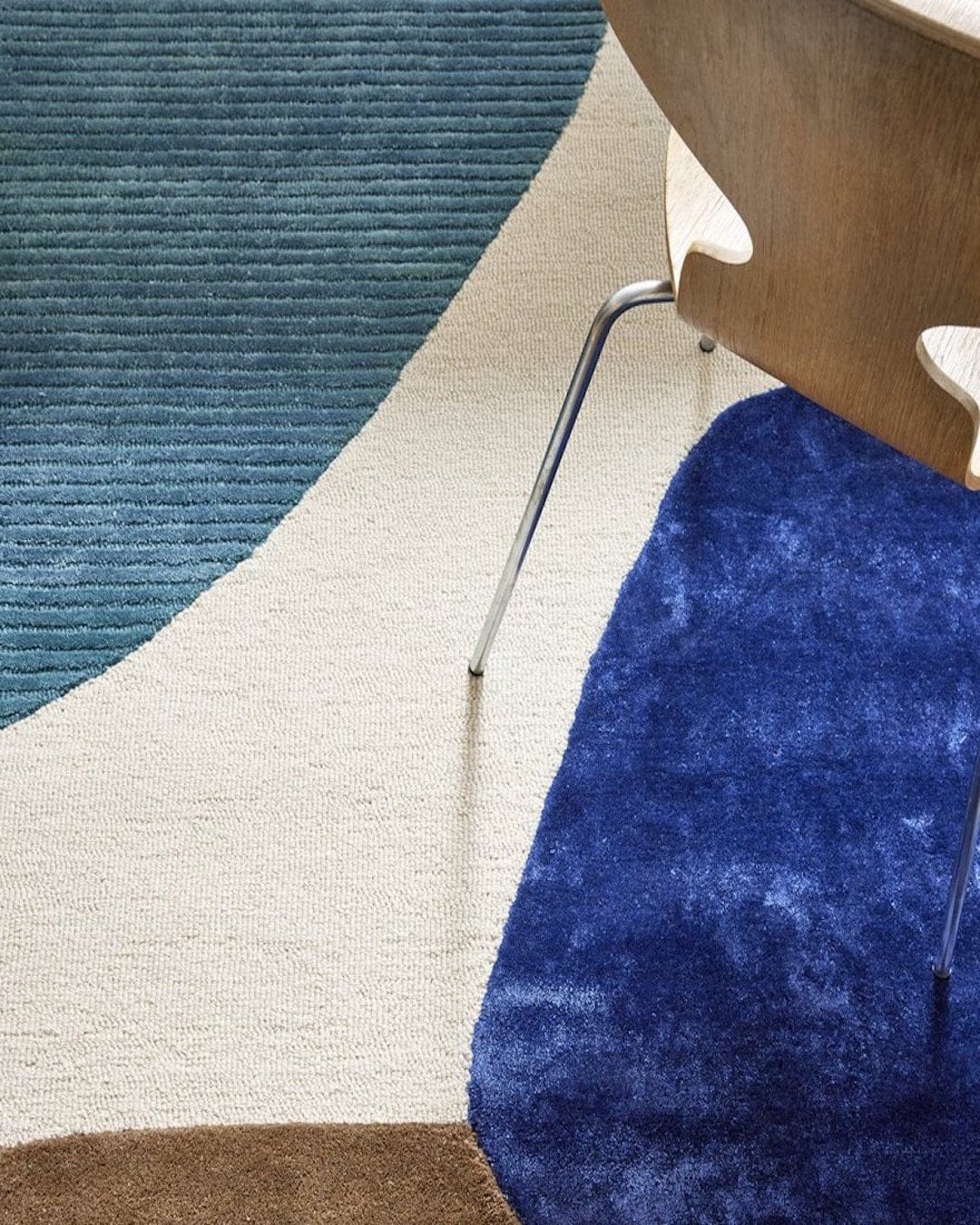 Profound Wool & Silk Rug / Ivory Teal | Popyuli