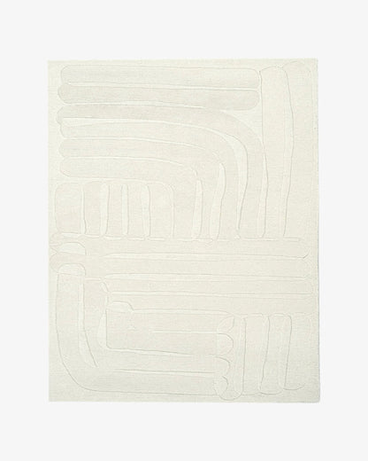 Ivory Wool Rug | Popyuli