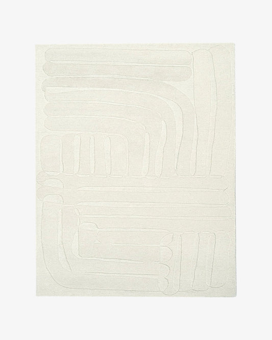 Ivory Wool Rug | Popyuli