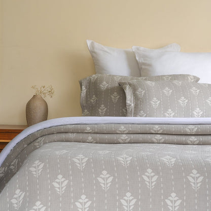 Fern Bedspread Set - Grey