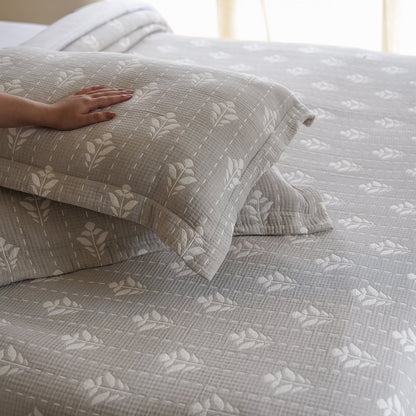 Fern Bedspread Set - Grey
