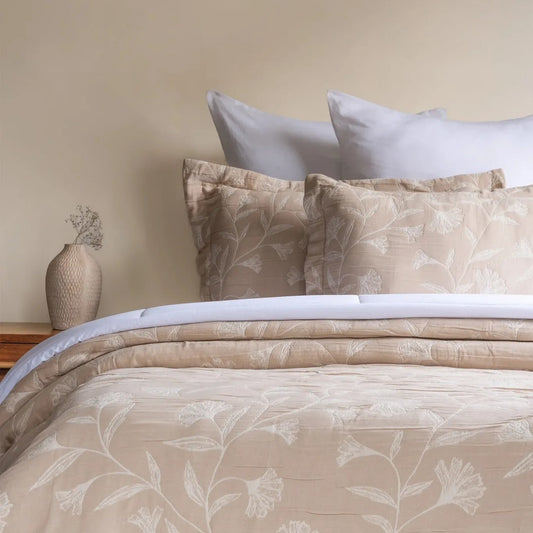 Flora - Beige Bedspread Set