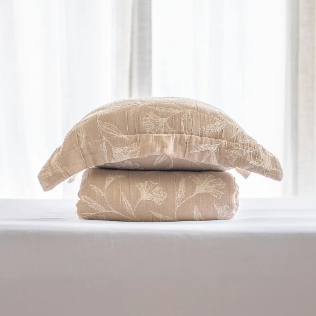 Flora - Beige Bedspread Set
