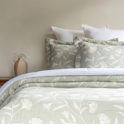 Flora - Sage Bedspread Set