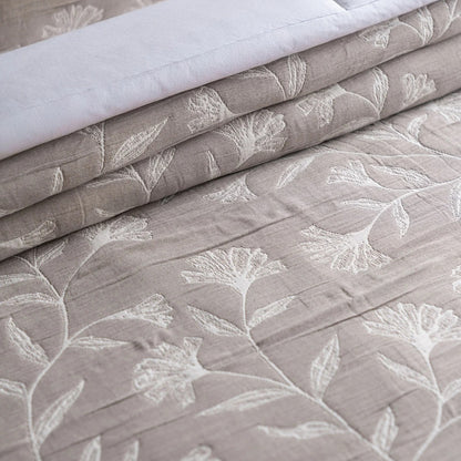 Flora - Taupe Bedspread Set