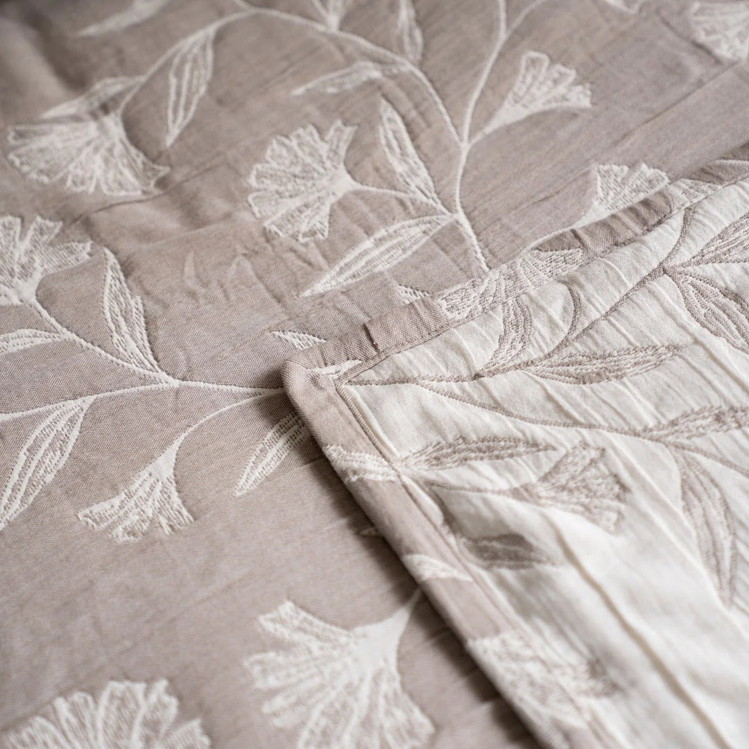 Flora - Taupe Bedspread Set