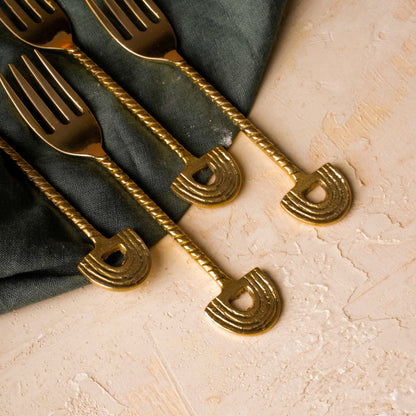 Brass Dessert Forks (Set of 4)