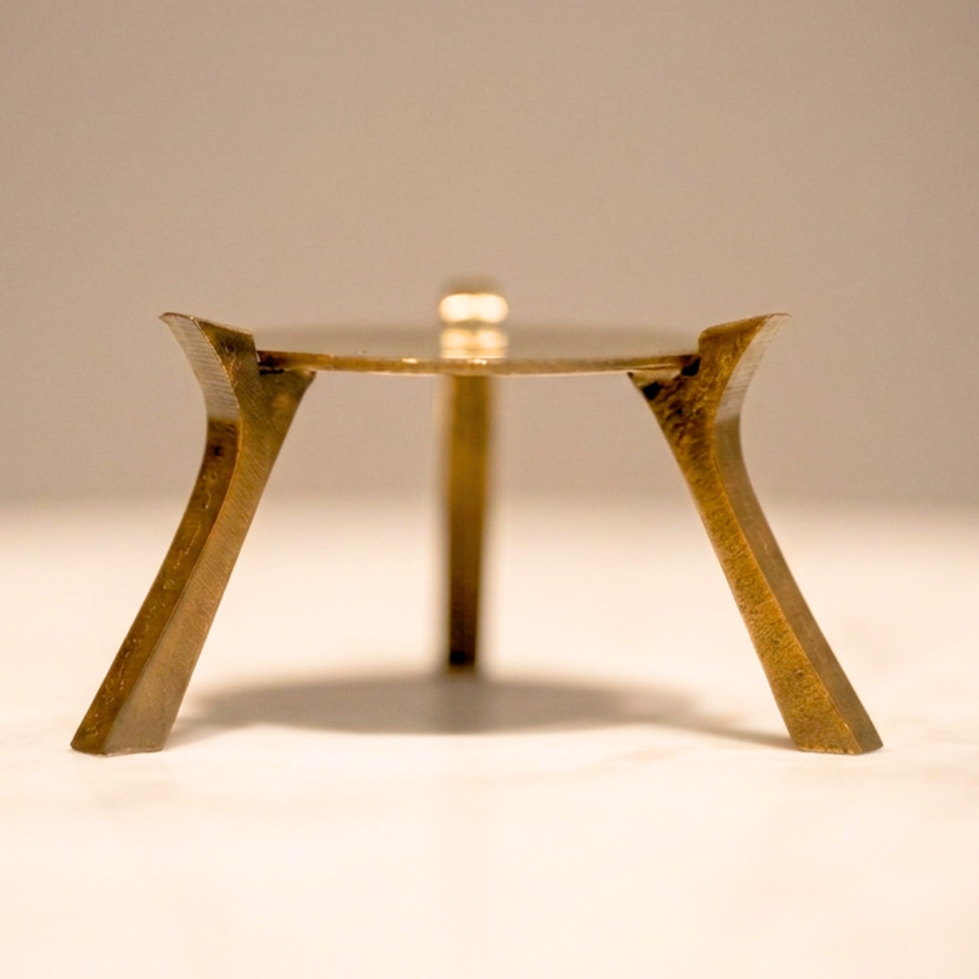 Brass warming stand for the ghee pot