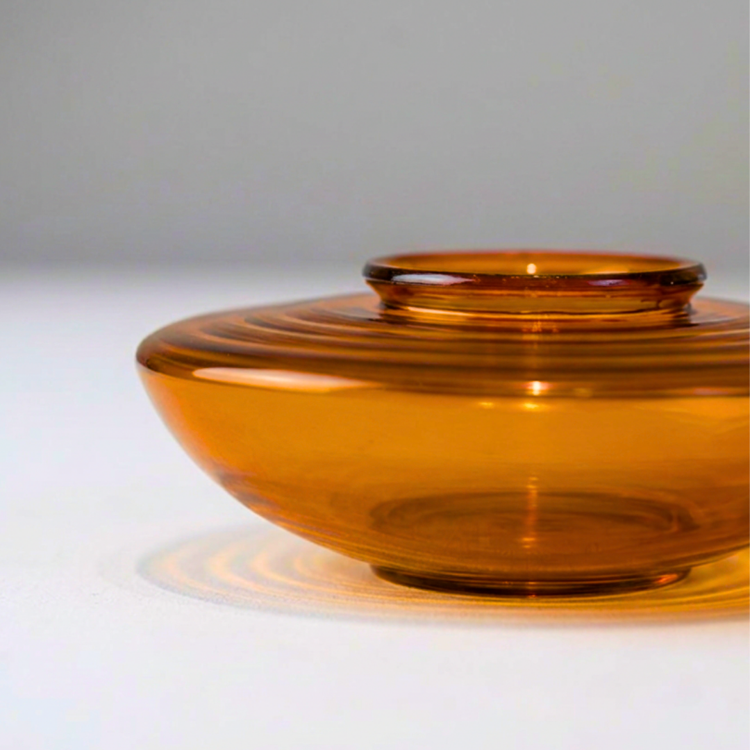 Amber borosilicate glass ghee pot