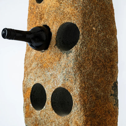 Granite Wine Rack – Rust Rock Bottle Holder for Home Bar