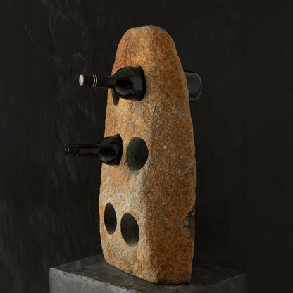Granite Wine Rack – Rust Rock Bottle Holder for Home Bar