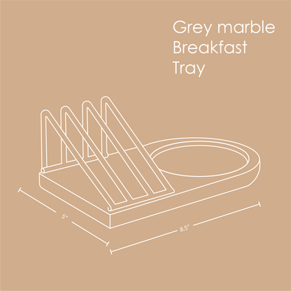 Grey marble Breakfast Tray Popyuli 
